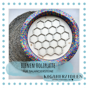 Bienen Holzplatte für Balanciersteine