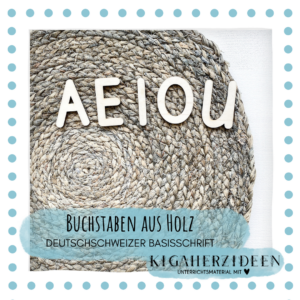 Buchstaben aus Holz - Vokale AEIOU - Basisschrift