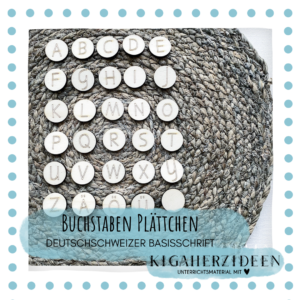 Buchstaben Plättchen aus Holz - Basisschrift