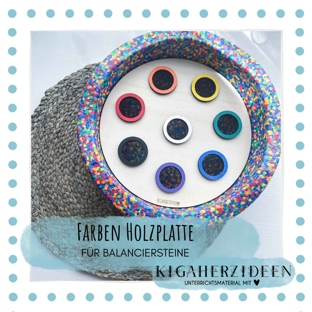 Farben Holzplatte für Balanciersteine