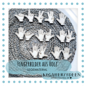 Fingerbilder aus Holz 1 bis 10
