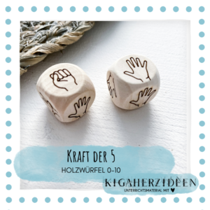 Kraft der 5 Fingerbild Holzwürfel