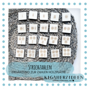 Strichzahlen Ergänzung zur Zahlen Holzplatte