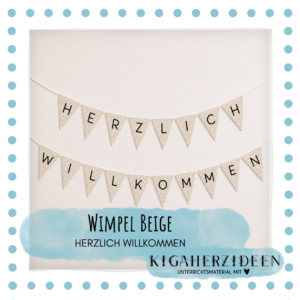 Wimpel Willkommen beige - Download