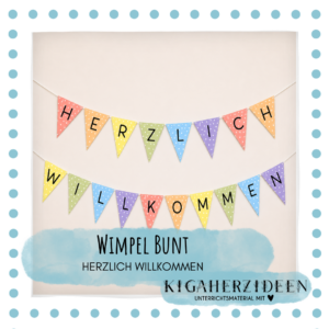 Wimpel Willkommen bunt - Download