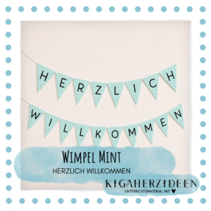 Wimpel Willkommen mint - Download