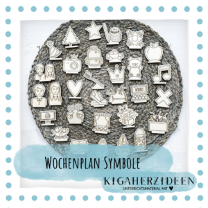 Wochenplan Symbole mit Klett oder Magnet