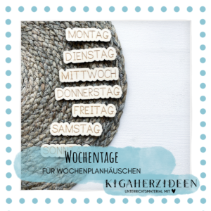 Wochentage für Wochenplanhäuschen