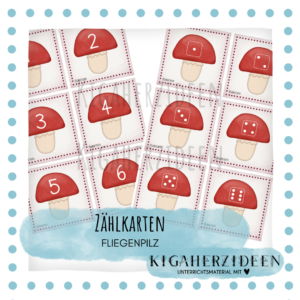 Zaehlkarten Fliegenpilz Kigaherzideen