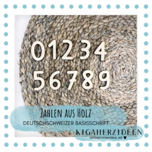 Zahlen aus Holz - Basisschrift