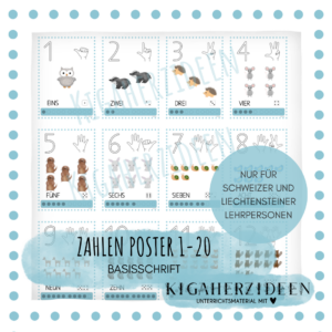 Zahlen Poster 1-20 - Basisschrift - Download