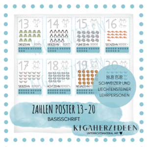 Zahlen Poster Ergänzung 13-20 - Basisschrift - Download
